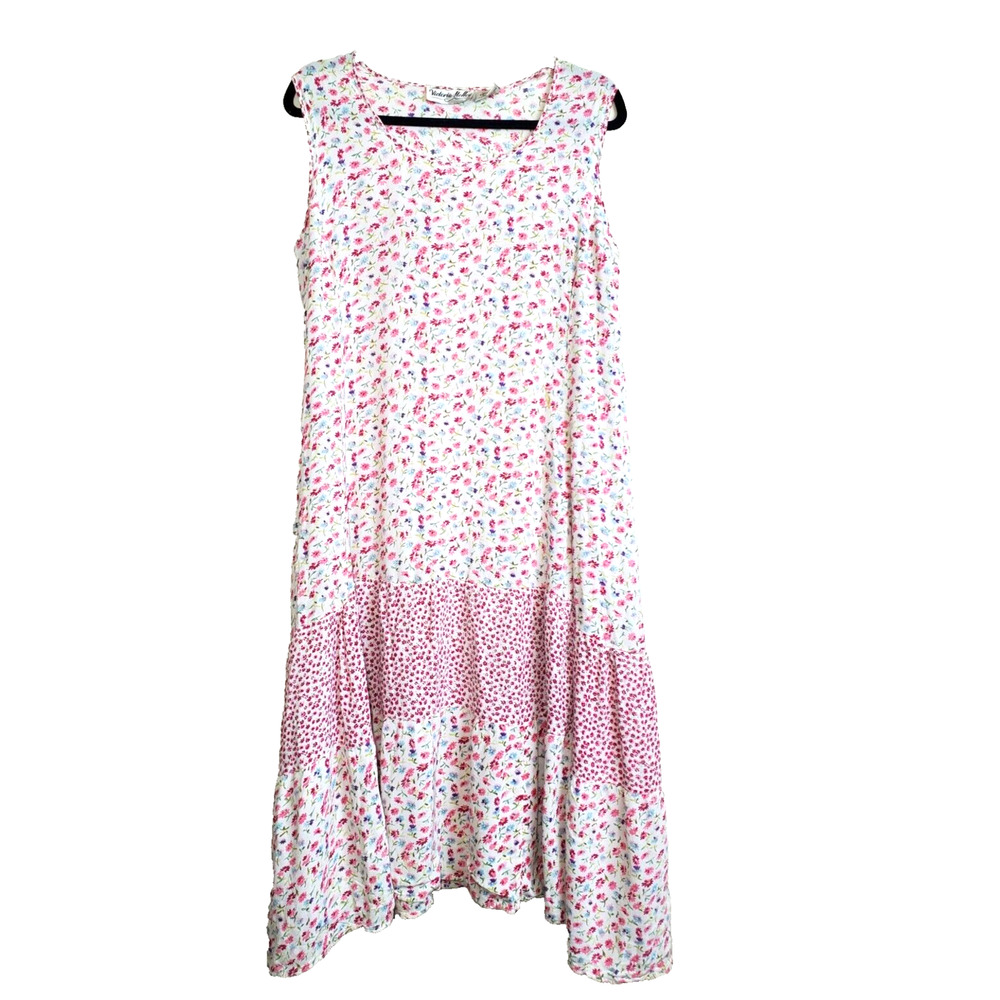 Victoria Holley Vintage 90s Dress Womens Oversized Small Floral Maxi Grunge Boho
